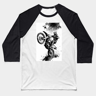 Dirt bike cool wheelie white background Baseball T-Shirt